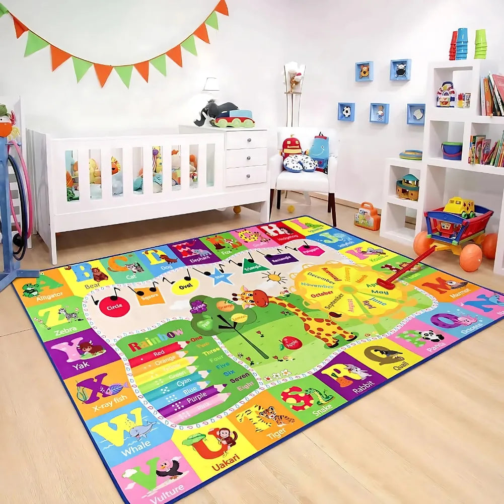 Tapis motricité bébé – Apprentissage alphabet & couleurs