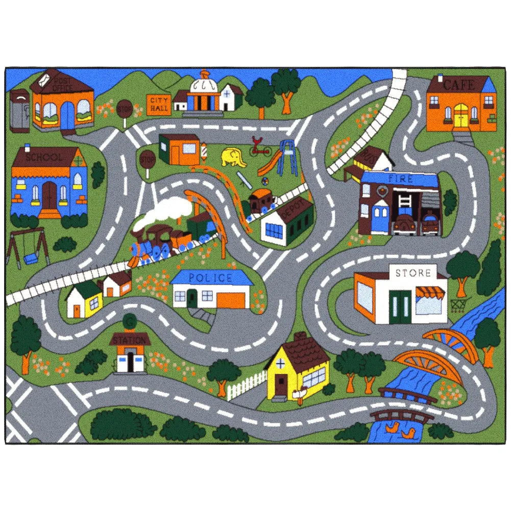Tapis circuit voiture - Parcours routier pour enfant, jeu éducatif et déco chambre