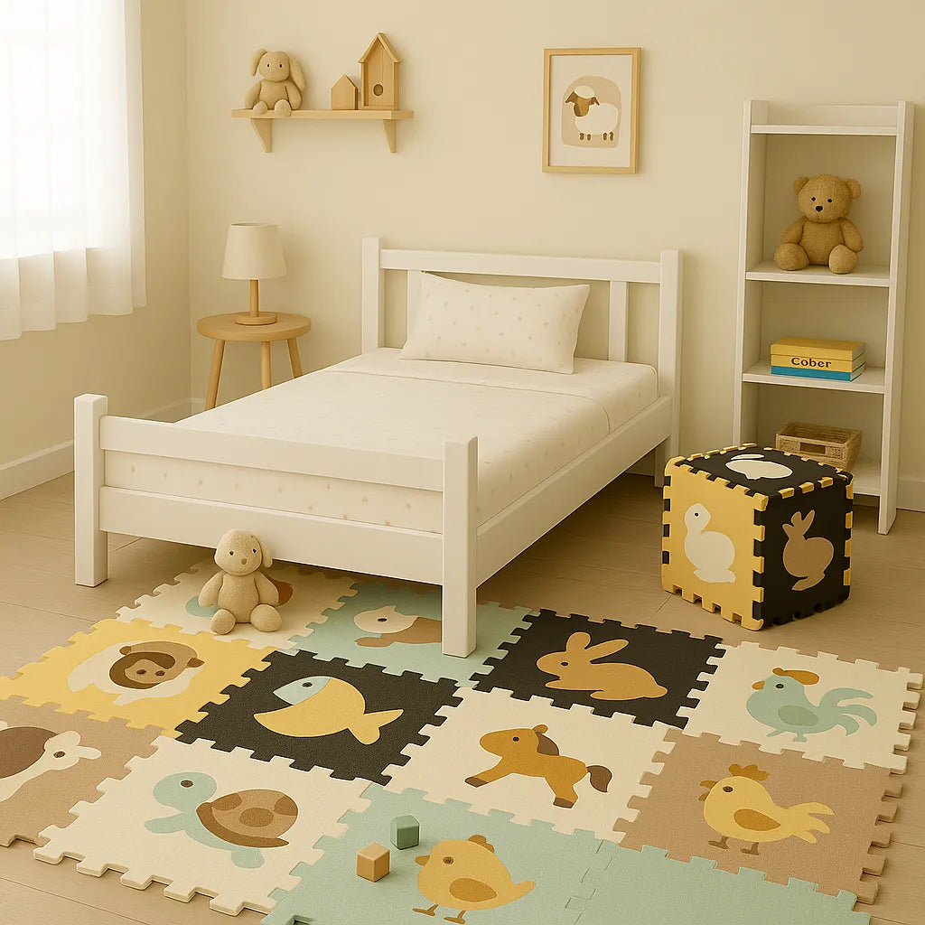 Tapis mousse bebe - Jeu d’éveil modulable 9 dalles