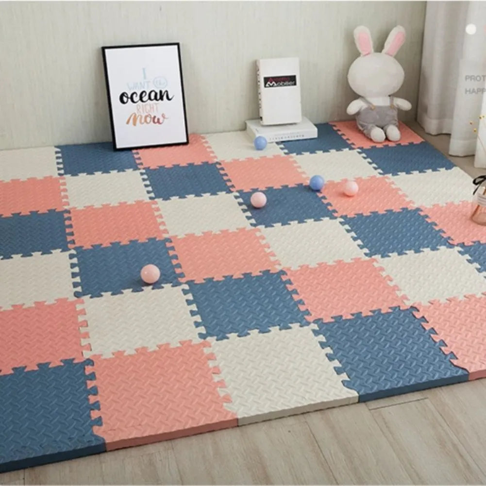 Tapis puzzle en mousse coloré pour bébé, doux et antidérapant, parfait pour la salle de jeux.