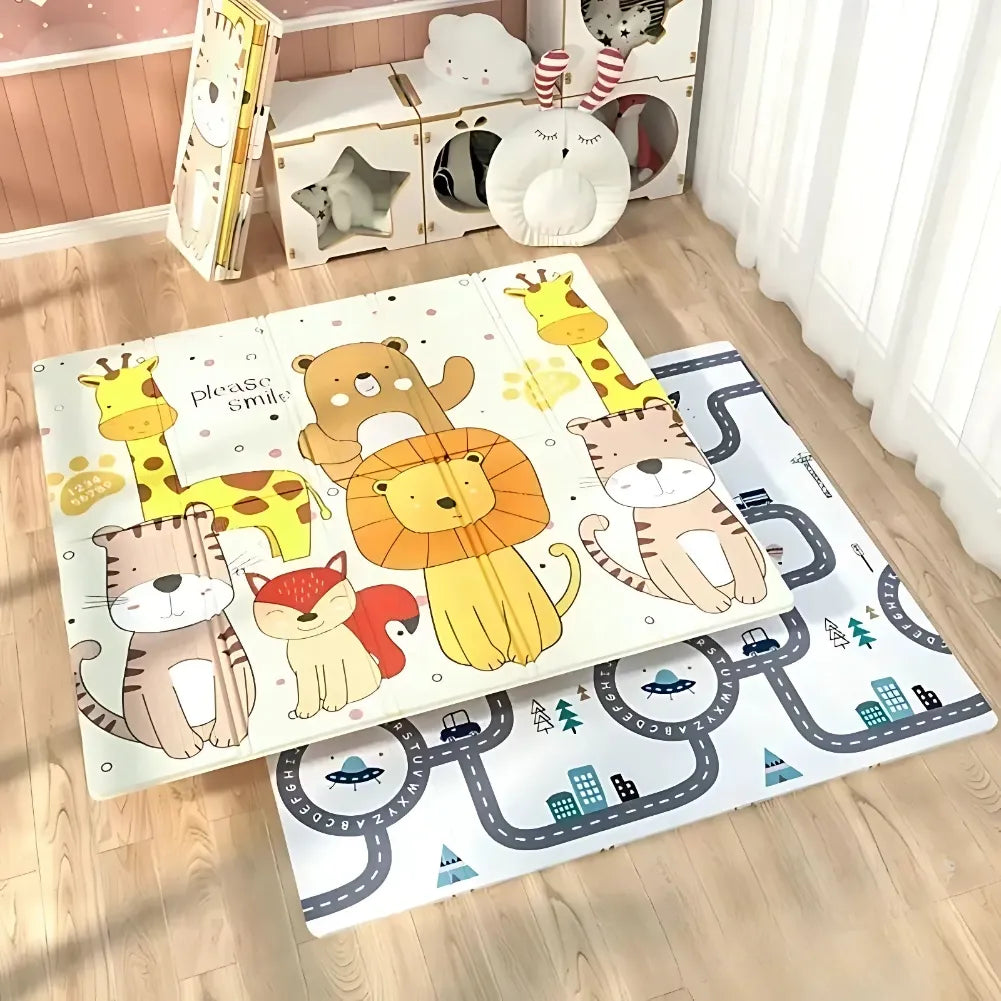 Tapis de jeu bebe - Mousse pliable Animaux