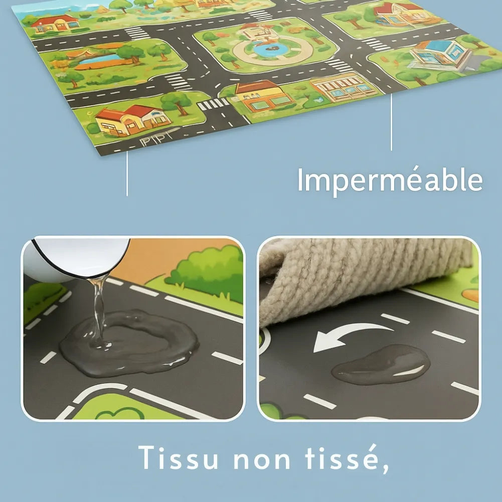 Tapis voiture enfant - Antidérapant et éducatif
