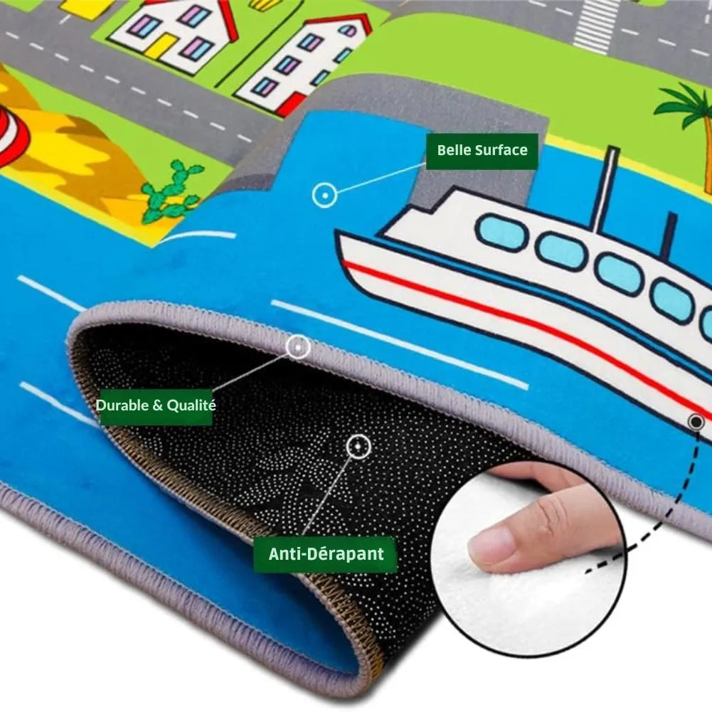 Tapis voiture enfant - éducatif urbain pour motricité et imagination