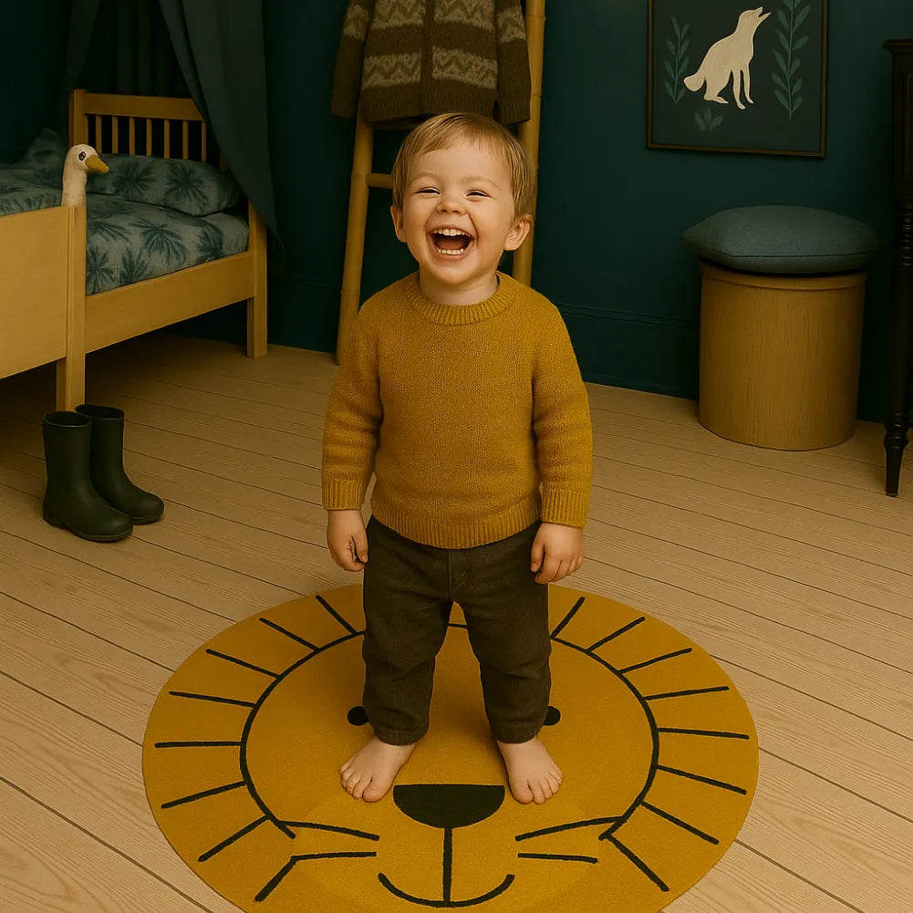 Tapis de sol bebe lion- Moelleux, ludique et lavable