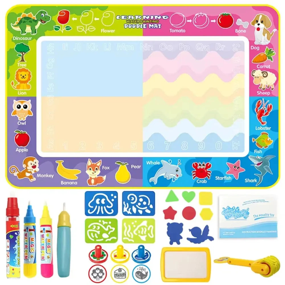 Tapis dessin eau - Animaux, fruits et chiffres