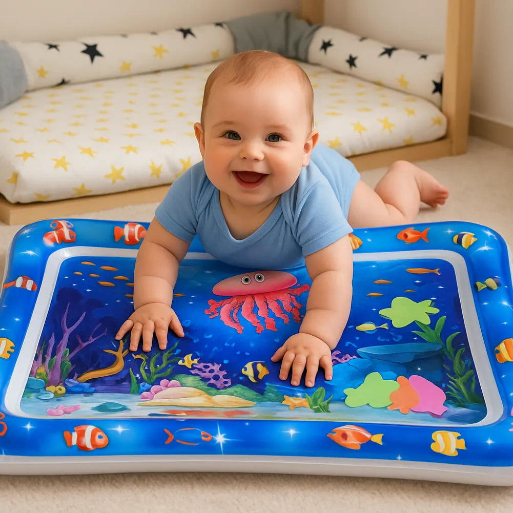 Tapis d’eau bébé - Tapis sensoriel aquatique pour motricité et éveil