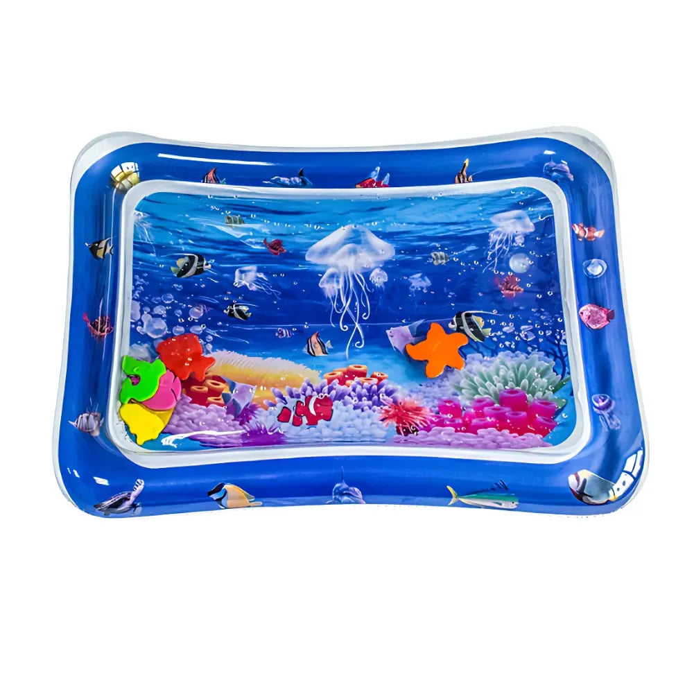 Tapis d’eau bébé - Jeu sensoriel à eau avec poissons colorés et méduses