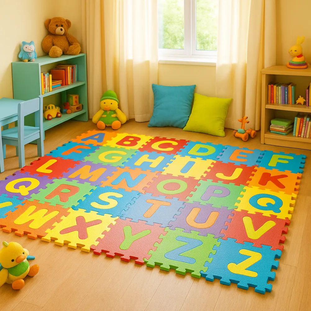 Tapis mousse bébé - Lettres de l’alphabet en mousse pour éveil éducatif