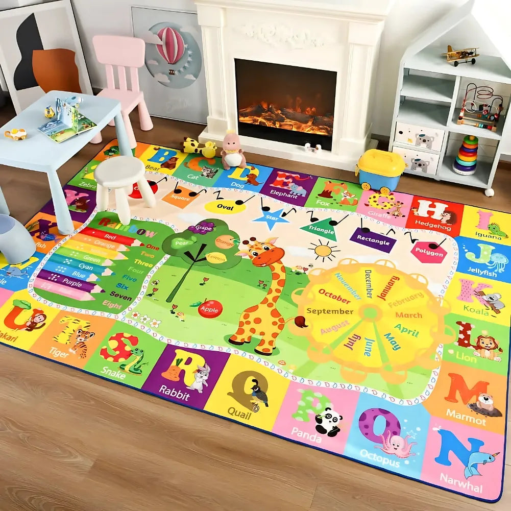 Tapis motricité bébé – Apprentissage alphabet & couleurs