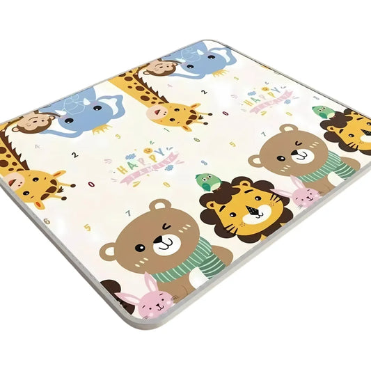 Tapis de jeu bebe - Mousse réversible Animaux Voiture
