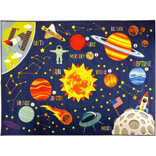 Tapis d'eveil bebe système solaire et planètes colorées