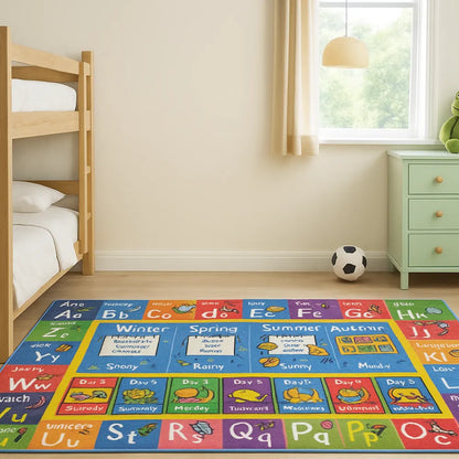 Tapis de motricité bébé éducatif – Alphabet, jours et saisons