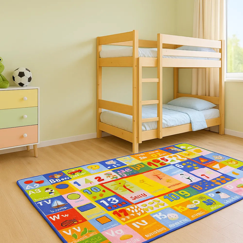 Tapis motricité bébé – Éveil avec formes, chiffres & lettres