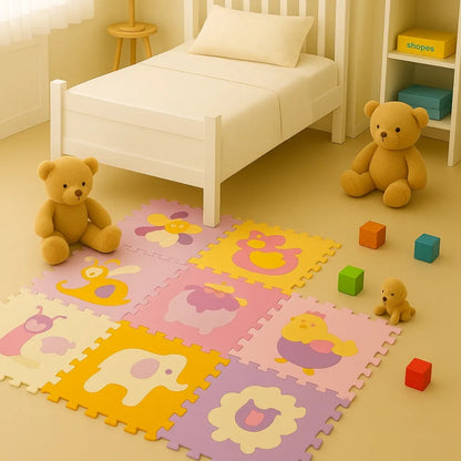 Tapis mousse bebe - Un moment entre animaux
