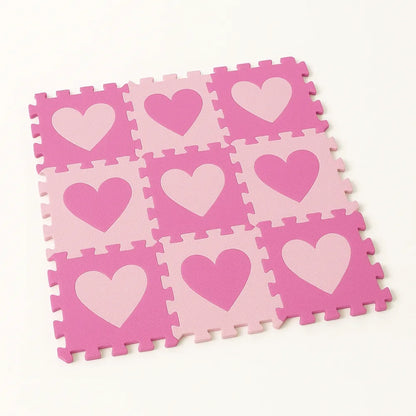 Tapis mousse bebe cœur - Aire de jeu modulable 9 dalles