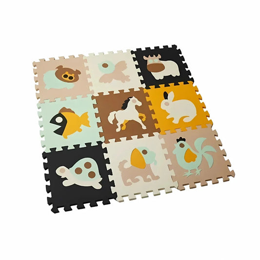 Tapis mousse bebe - Jeu d’éveil modulable 9 dalles