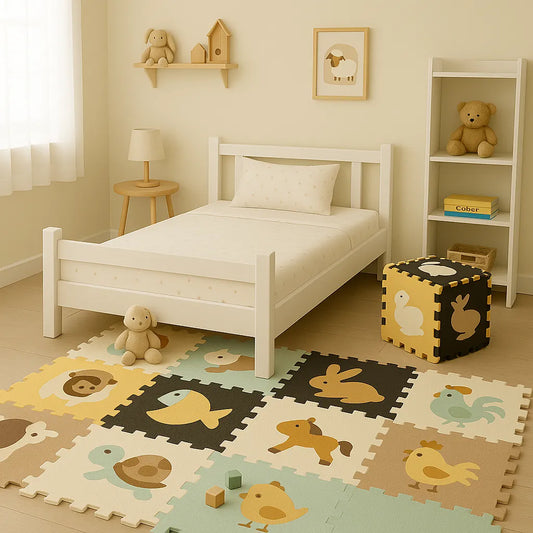 Tapis mousse bebe - Jeu d’éveil modulable 9 dalles