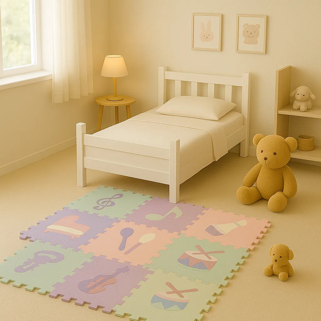 Tapis mousse bebe - Espace de jeu en pastel