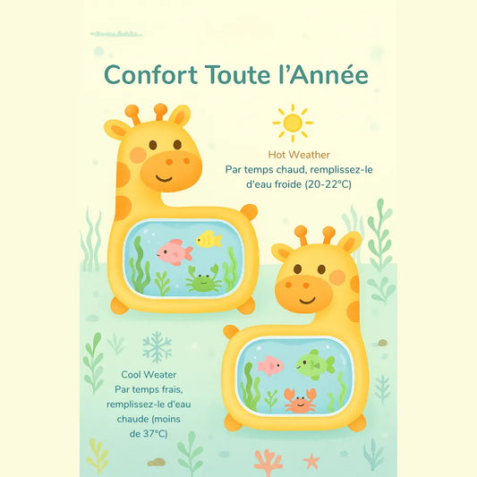 Tapis d’eau bébé - Tapis sensoriel avec pieuvre rigolote et fond marin coloré