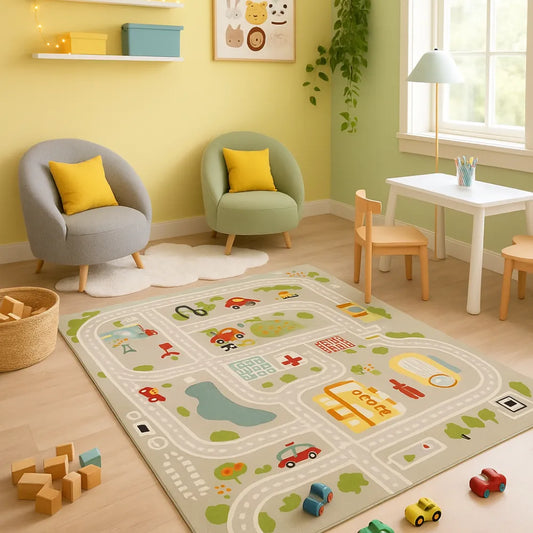 Tapis voiture enfant - éducatif urbain pour motricité et imagination