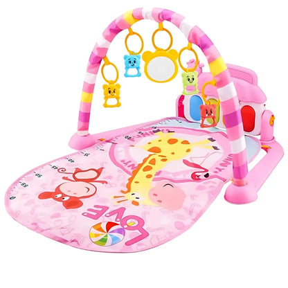 Tapis de motricité bebe - Mélodie rose girafe