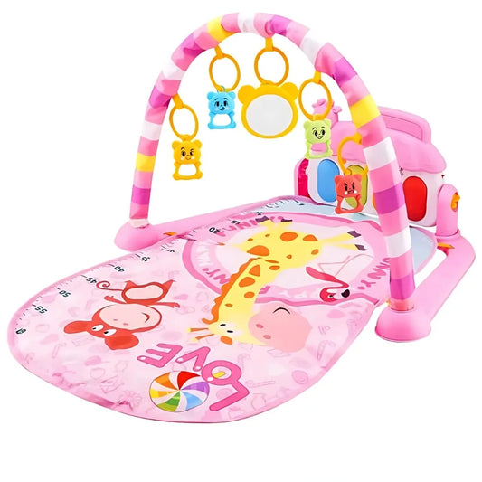 Tapis de motricité bebe - Mélodie rose girafe