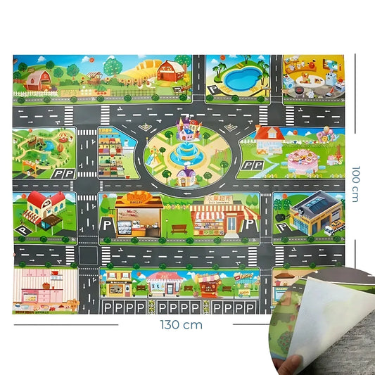 Tapis circuit voiture - Ville ludique et éducative