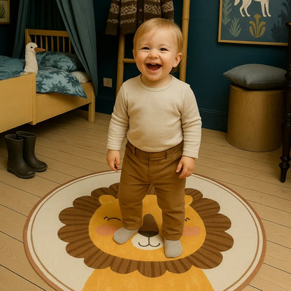 Tapis de sol bebe roi lion - Doux, antidérapant et lavable
