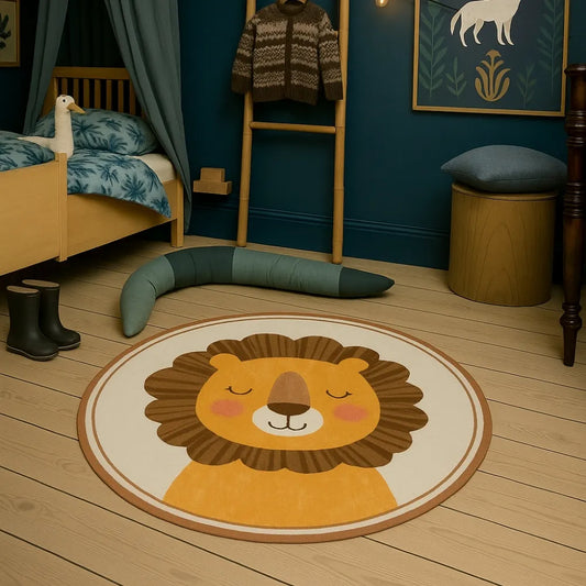 Tapis de sol bebe roi lion - Doux, antidérapant et lavable