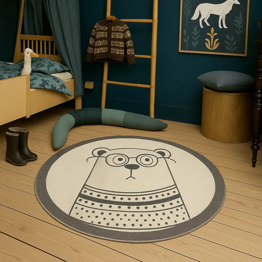 Tapis de sol bebe ours lunette - Douceur et design chic