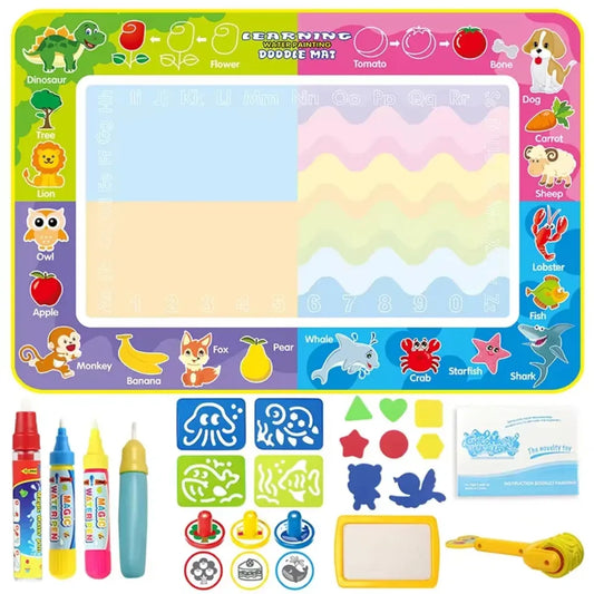 Tapis dessin eau - Animaux, fruits et chiffres