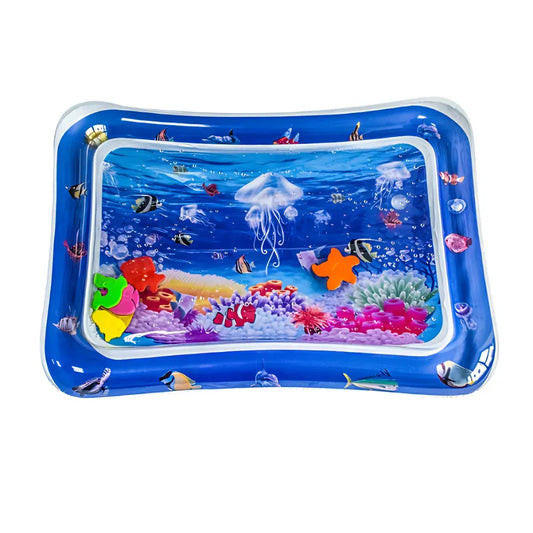 Tapis d’eau bébé - Jeu sensoriel à eau avec poissons colorés et méduses