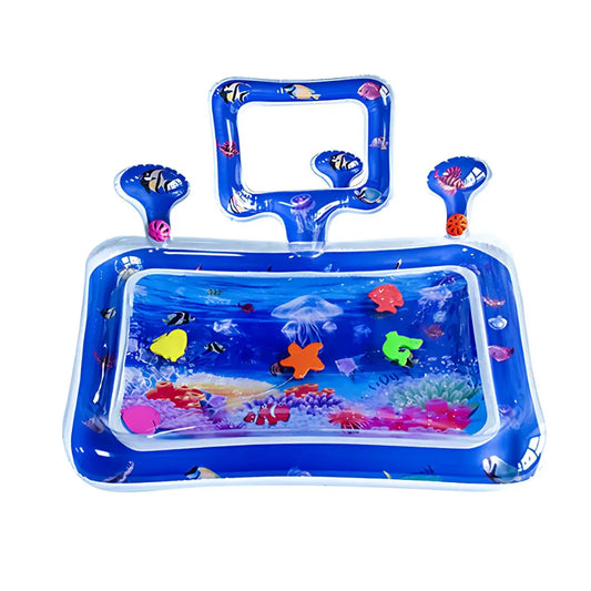 Tapis d’eau bébé - Tapis sensoriel gonflable thème marin pour éveil et motricité