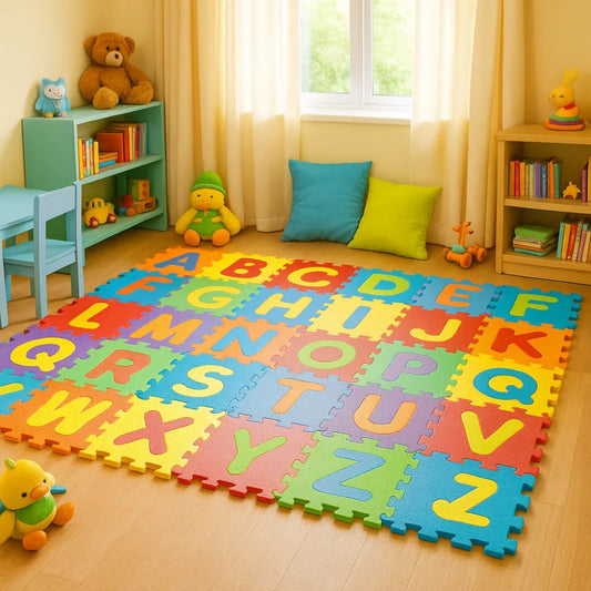 Tapis mousse bébé - Lettres de l’alphabet en mousse pour éveil éducatif