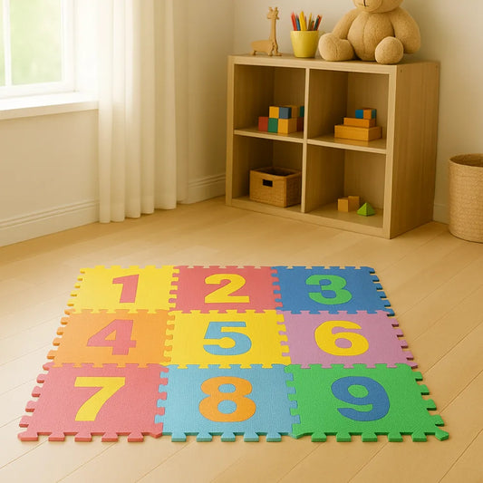 Tapis mousse bebe chiffres - 10 pièces en mousse de 0 à 9 pour jeu éducatif enfant