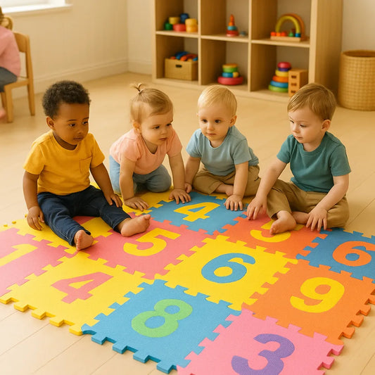 Tapis mousse bebe chiffres - 10 pièces en mousse de 0 à 9 pour jeu éducatif enfant